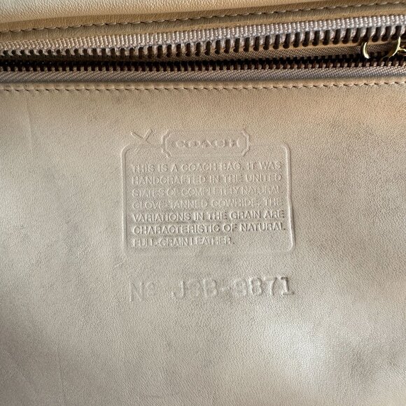 Vintage COACH Beaumont Satchel 9871 Bone Leather Top Handle Crossbody Bag - Picture 14 of 16